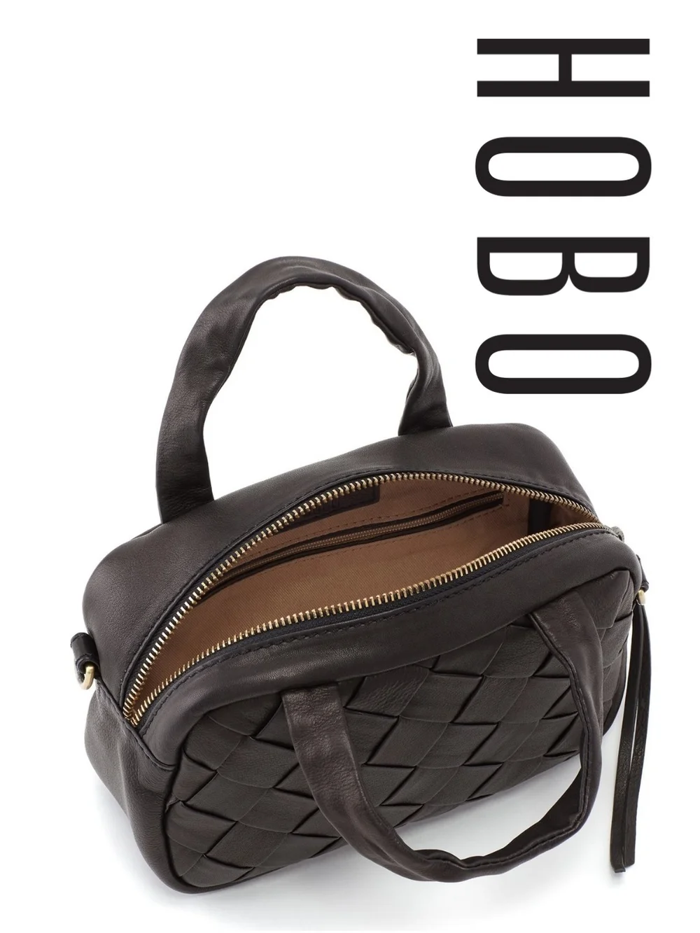 Hobo - Maze Woven Leather Satchel - Black